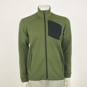 SmartWool Full-Zip Jacket Mens Medium Green Merino Wool Blend Outdoor Hiking